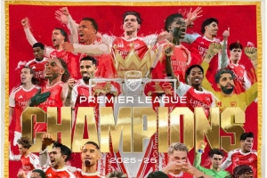 阿森纳旧将拉姆塞社媒转发球队夺冠海报，配文： COYG!! ❤️
